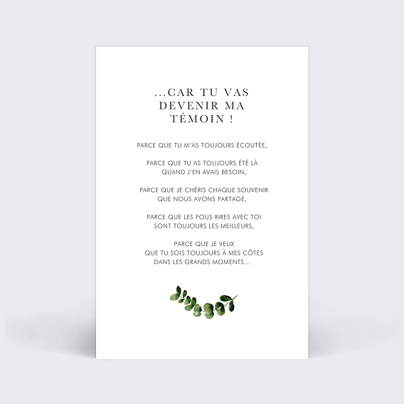 Demande de témoin Tournesol Verso