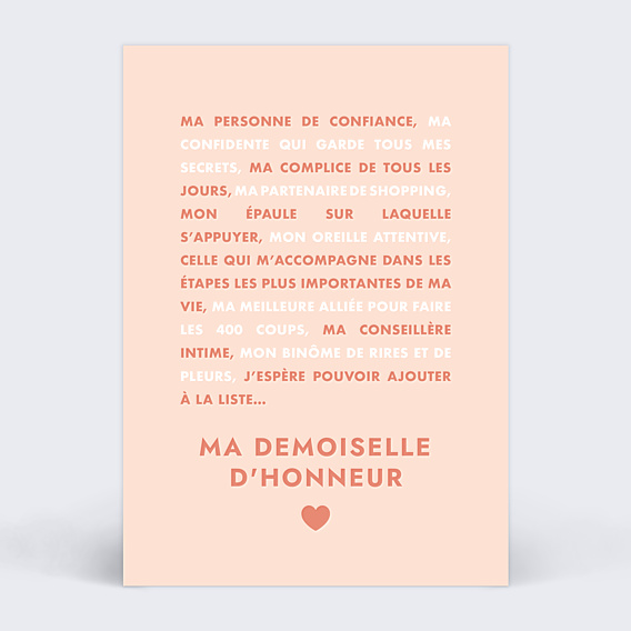 Demande de Témoin Liste demoiselle d'honneur