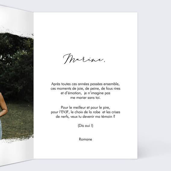 Demande de témoin Manuscrite Intérieur Droit