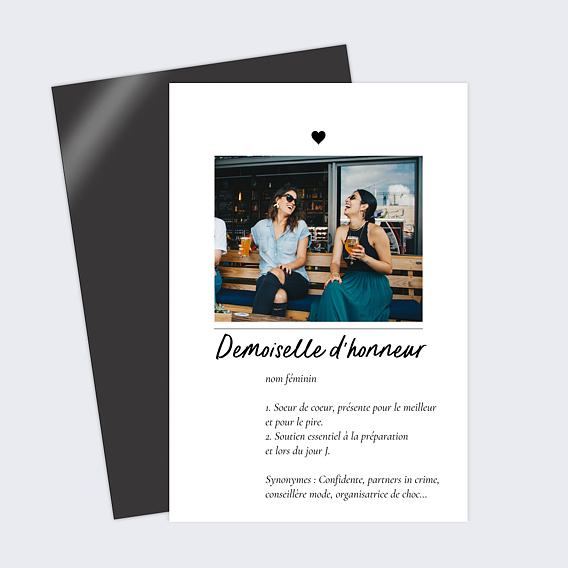 Demande de témoin Définition Demoiselle d'honneur