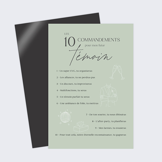 Demande de témoin Les 10 commandements Homme