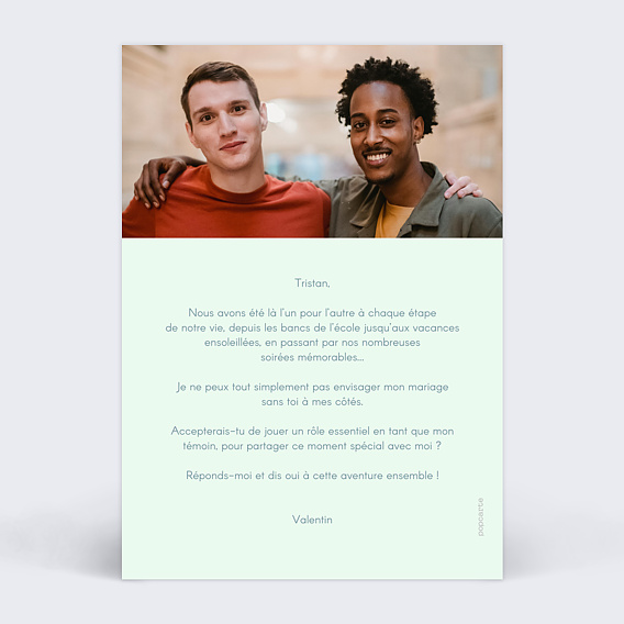 Demande de témoin Mon joli témoin Verso