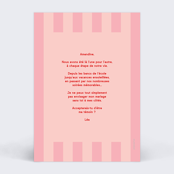 Demande de témoin En rayure Verso