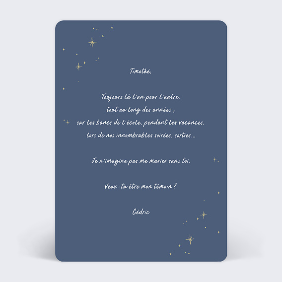 Demande de témoin Super Témoin Homme Verso