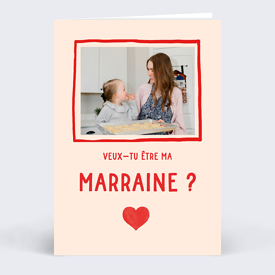 Demande parrain marraine Cœur Simple Rouge