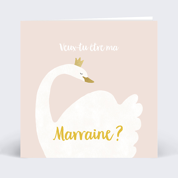 Carte Demande Parrain Marraine Cygne