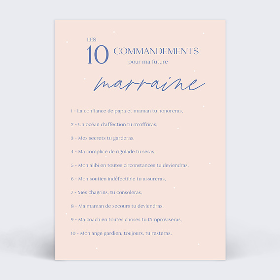 Demande parrain marraine Les 10 commandements Marraine