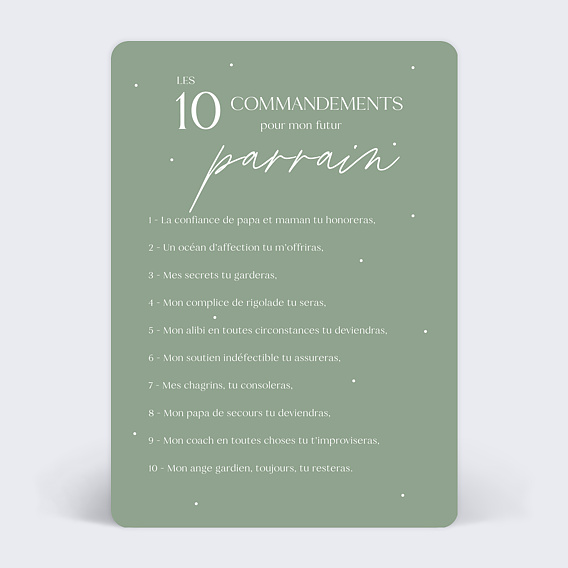 Demande parrain marraine Les 10 commandements Parrain