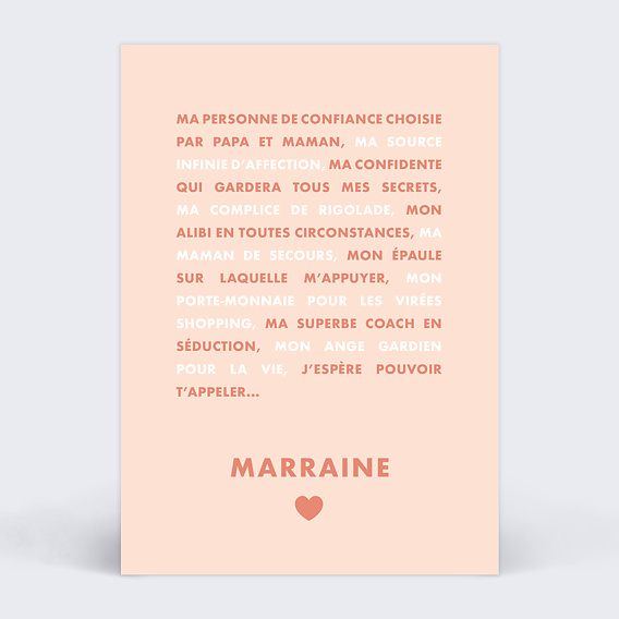 Maraine Maraine  Annonce parrain marraine, Demande parrain marraine,  Cadeau parrain marraine