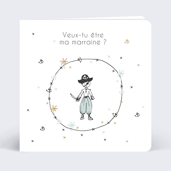 Carte Demande Parrain Marraine Petit pirate