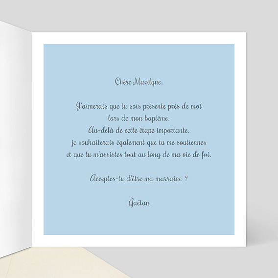 Demande parrain marraine Croix Intérieur Droit