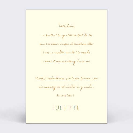 Demande parrain marraine T’appeler Verso