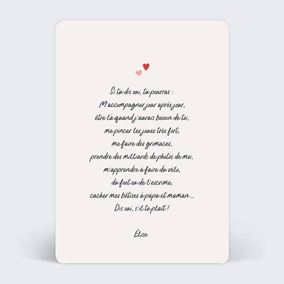 Demande parrain marraine Clémentine Verso