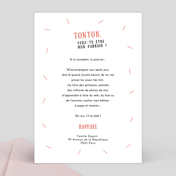 Demande parrain marraine Confettis Verso