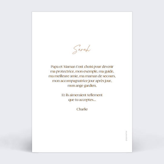 Demande parrain marraine Flower of Fall avec Photo Verso