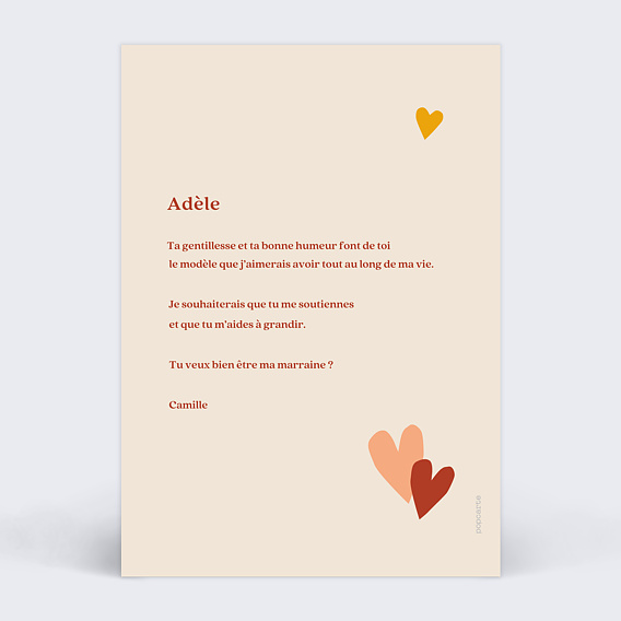 Demande parrain marraine Les raisons Verso