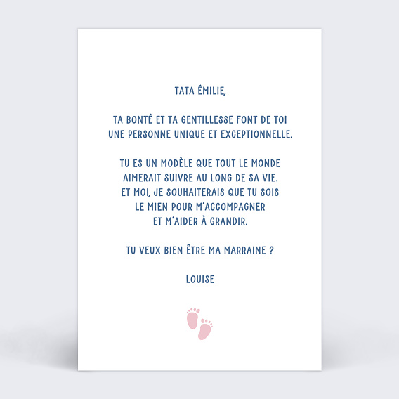 Demande parrain marraine Marraine Rébus Verso