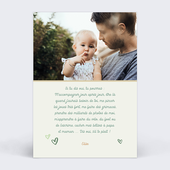 Demande parrain marraine Parrain Extraordinaire Verso