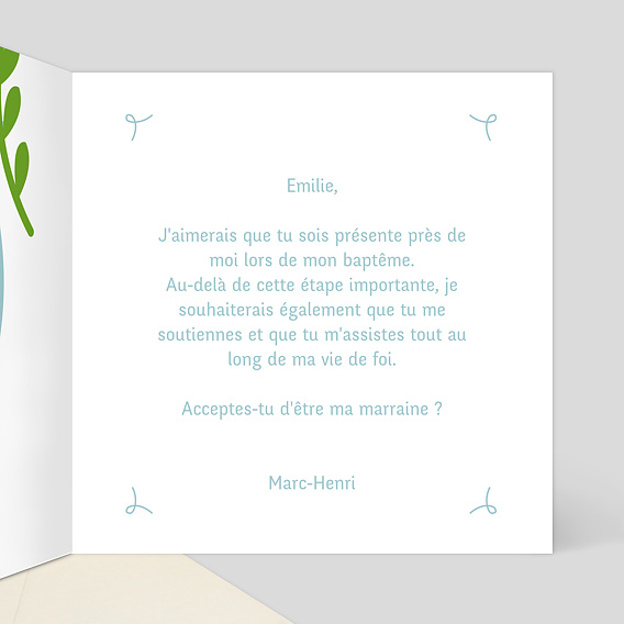 Demande parrain marraine Colombe Intérieur Droit