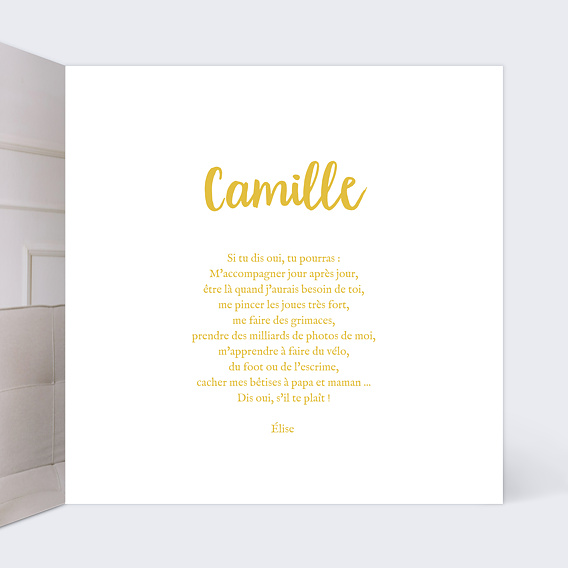 Demande parrain marraine Cygne Intérieur Droit