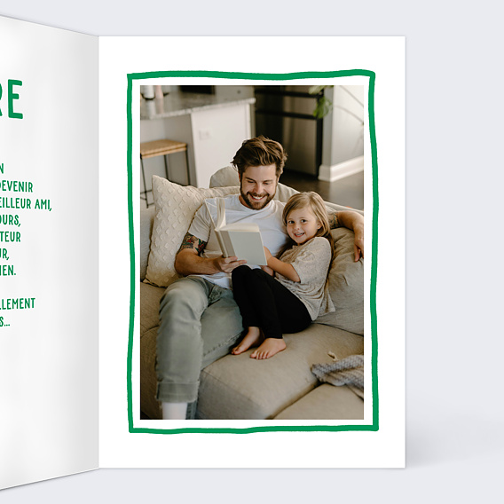 Demande parrain marraine Cœur Simple Vert Intérieur Droit