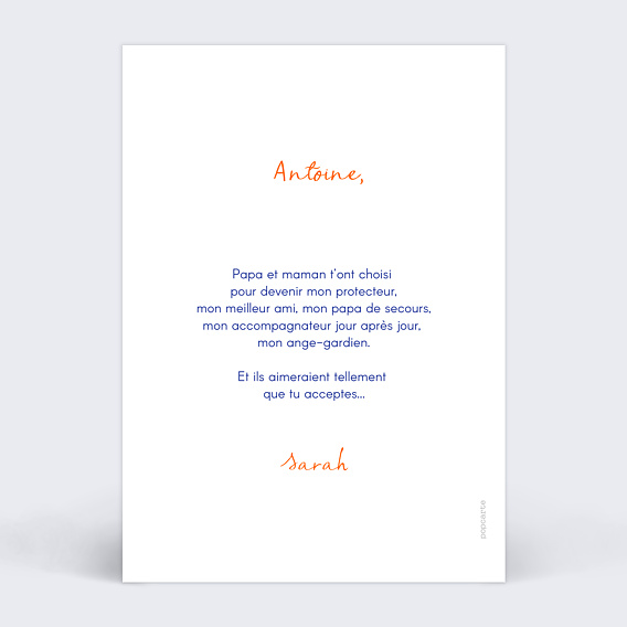 Demande parrain marraine Jeu de Mot Parrain Verso