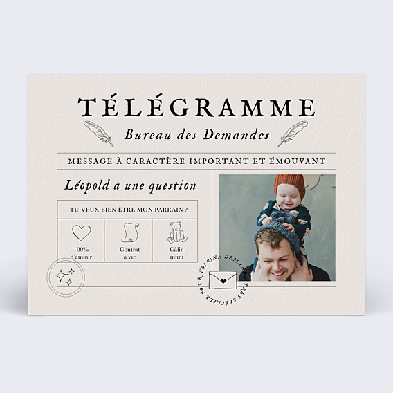 Demande Parrain Marraine Télégramme