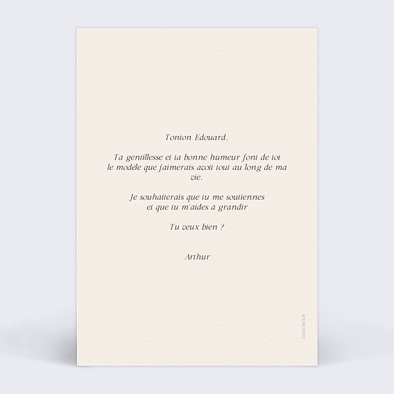 Demande parrain marraine Parchemin Verso