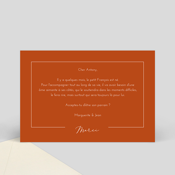 Demande parrain marraine Été indien Verso