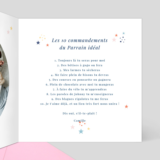 Demande Parrain Marraine Petites étoiles Intérieur Droit