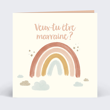 Carte Demande Parrain Marraine Petit Arc-en-ciel