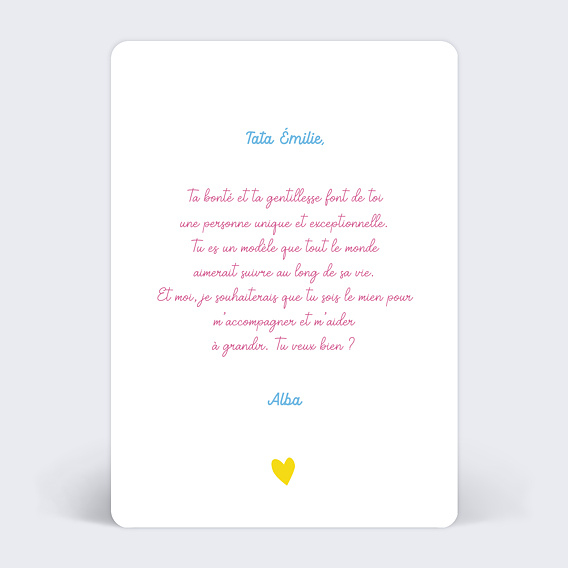 Demande parrain marraine Je voudrais beaucoup Verso