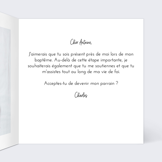 Demande parrain marraine Croix d'or Intérieur Droit