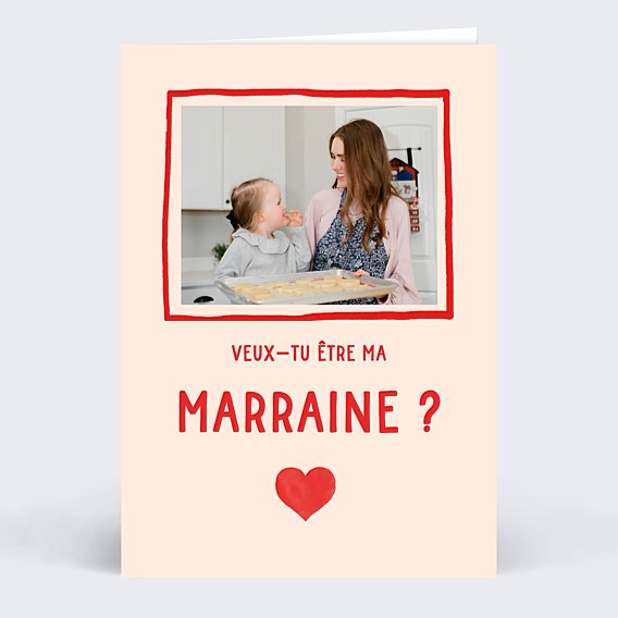 Demande parrain marraine Cœur Simple Rouge