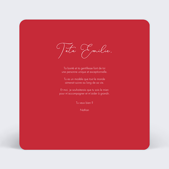 Demande parrain marraine Photo Coeur Verso