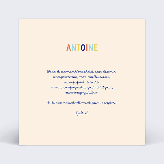 Demande parrain marraine Parrain Ours Verso