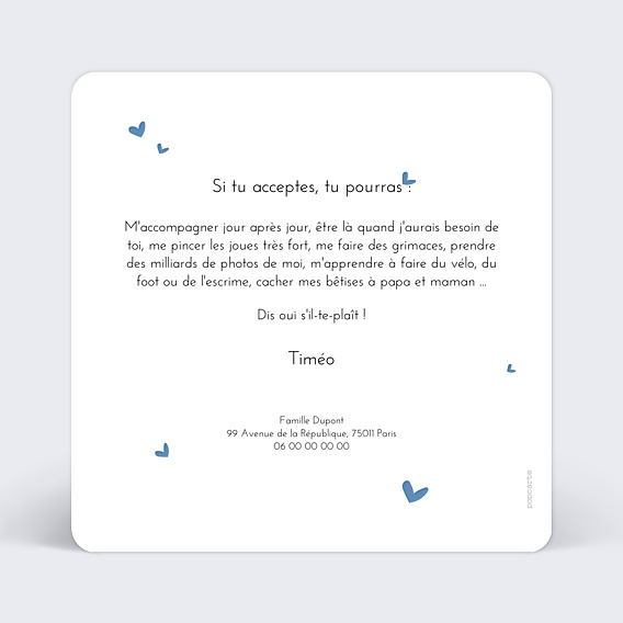 Demande Parrain Marraine Certificat nuages