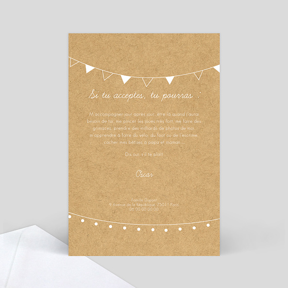 Demande parrain marraine Bucolique simple Verso