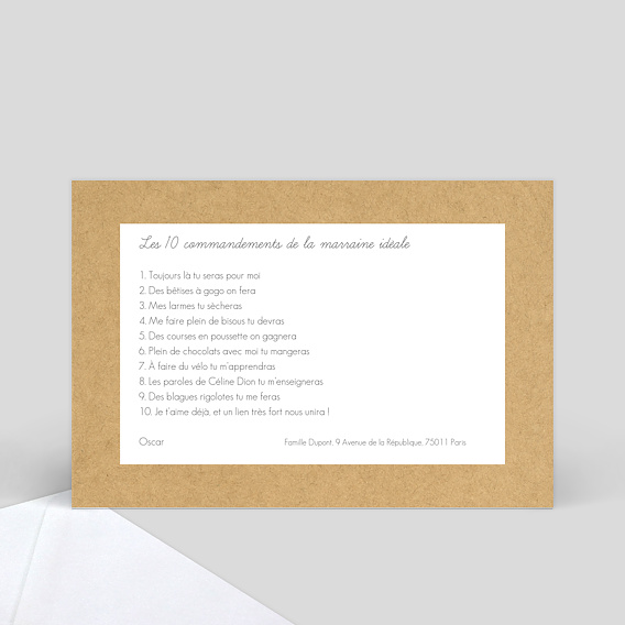 Demande parrain marraine Bucolique Verso