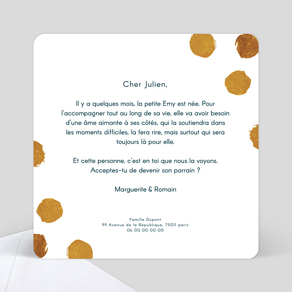 Demande parrain marraine Poinçons Verso