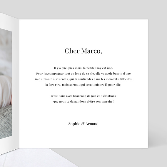 Demande parrain marraine Tirets Intérieur Droit