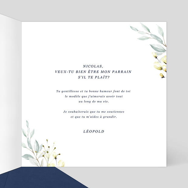 Demande Parrain Marraine Lettrine Intérieur Droit