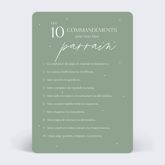Demande parrain marraine Les 10 commandements Parrain