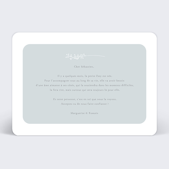 Demande parrain marraine Demande à relier Parrain Verso