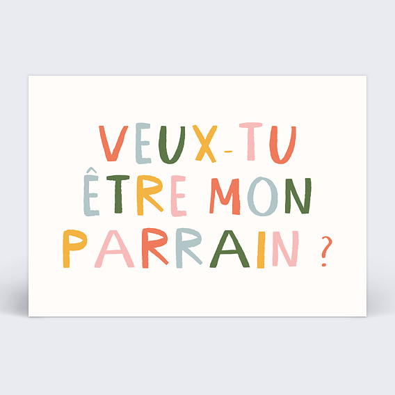 Demande parrain marraine Ecriture d'Enfant Recto