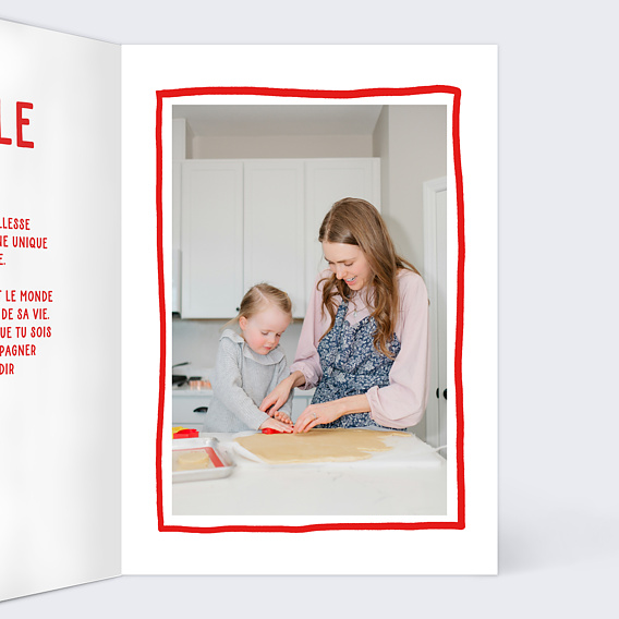 Demande parrain marraine Cœur Simple Rouge Intérieur Droit