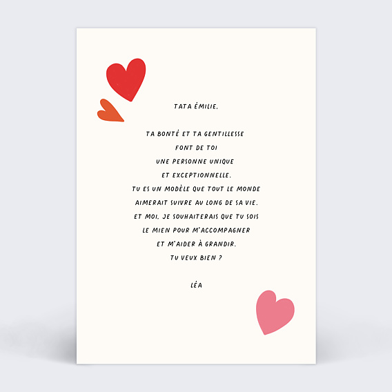 Demande parrain marraine Marraine unique Verso