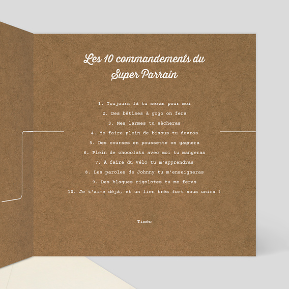 Demande parrain marraine Timeline Kraft Intérieur Droit