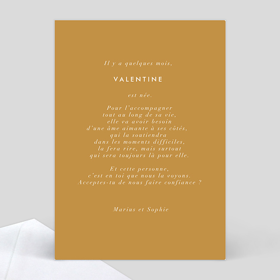 Demande parrain marraine Romantique Verso