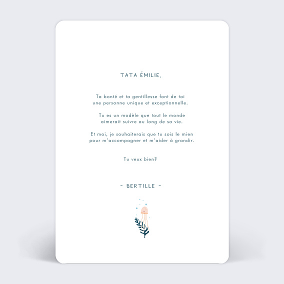 Demande parrain marraine Sous l'Océan Verso